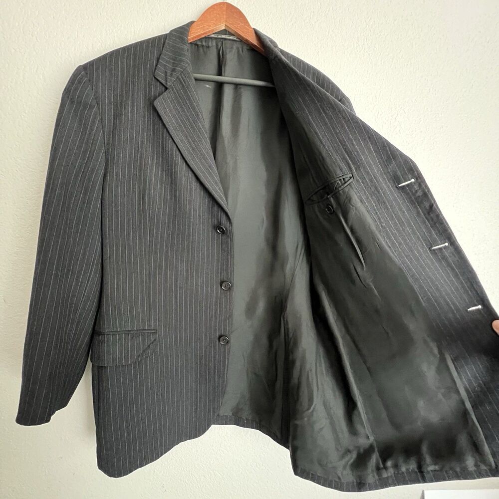 Romeo Gigli Mens Pinstripe Suit Jacket Size 42 R 52 IT - Picture 5 of 11